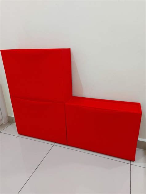 Ikea Shoe Cabinet - Red (3 Pieces), Furniture & Home Living, Furniture, Shelves, Cabinets ...