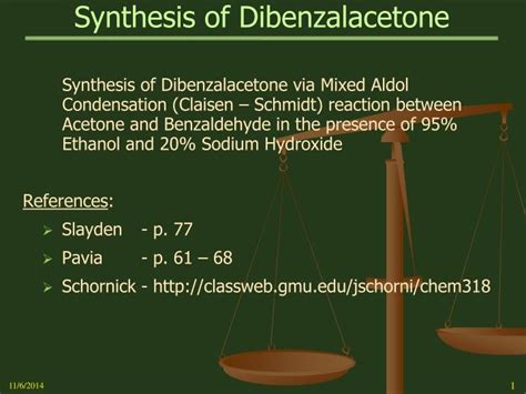 PPT - Synthesis of Dibenzalacetone PowerPoint Presentation, free ...