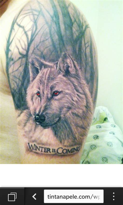 Just found this epic tattoo of Jon's direwolf, Ghost. #GameofThrones # ...