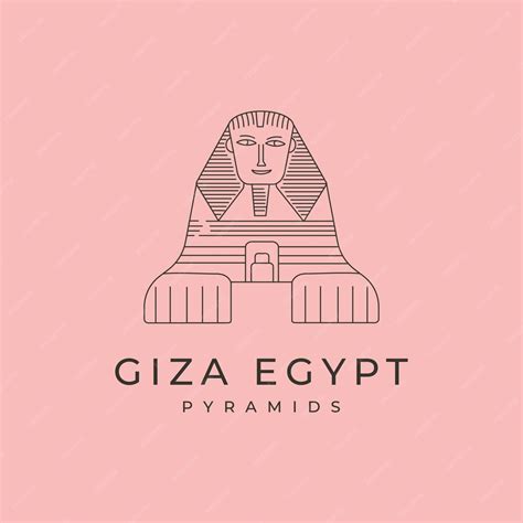 Premium Vector | Great sphinx of giza logo vector line art symbol illustration design egypt landmark