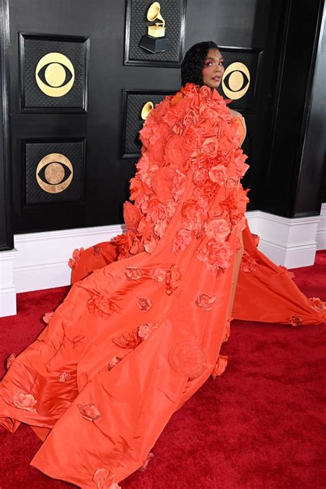 Lizzo's Floral Cape Dress at the Grammys 2023 | Photos | POPSUGAR Fashion Photo 11