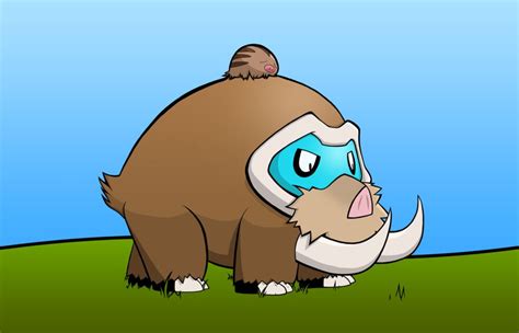 Ice-type Pokémon Mamoswine and Swinub