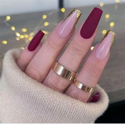 Top 100 Best Maroon And Pink Nails For Women - Girl's Fingernail Ideas