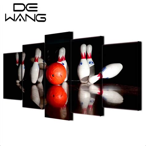 Bowling Painting 5 Piece Framed Modular Wall Painting Frame Print ...