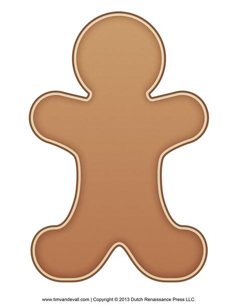 Gingerbread Man Outline - Cliparts.co