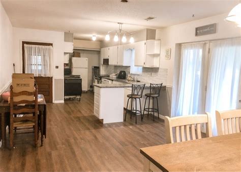 the kitchen and dining room are clean and ready for us to use in their new home