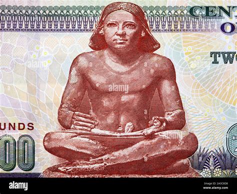 Seated Scribe a portrait from Egyptian Pounds Stock Photo - Alamy