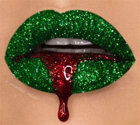 Pin by Candice Garaud on XMAS MAMA | Glitter lips, Lipstick art, Red ...