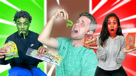 SOUR vs GROSS vs SPICY CANDY CHALLENGE! *Miss The Trick Shot, Eat The Candy* - YouTube