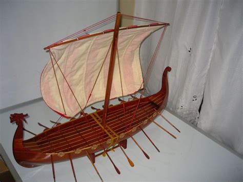 Viking Dragon boat hand made wooden model ship 32" | Model ships ...