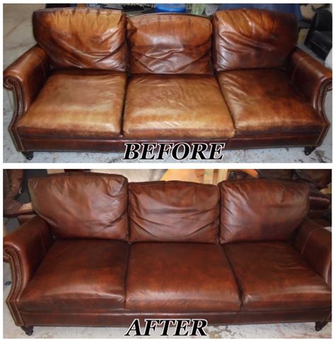 Check out this before and after photo of a recent leather sofa ...