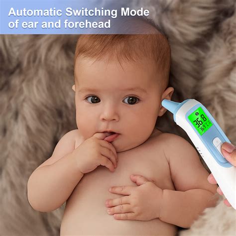Ear Thermometer for Baby, ELERA Infrared Thermometer with Automatic Switching Mode of Ear ...