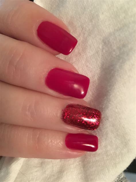 DND 429 Boston University Red and 463 Hot Jazz accent | Holiday nails, Nail colors, Hair and nails