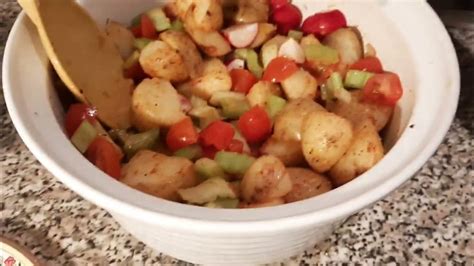 A very simple salad with potatoes, cellary, tomatoes and radish. - YouTube