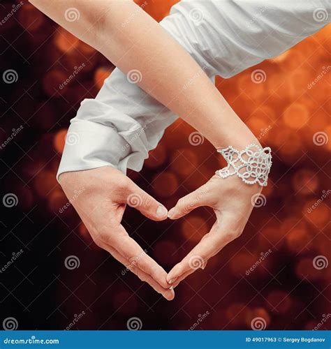 Lovers Couple Making a Heart with Hands Stock Image - Image of pair ...