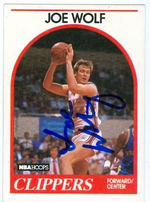 Joe Wolf autographed Basketball Card (Los Angeles Clippers) 1989 Hoops #173