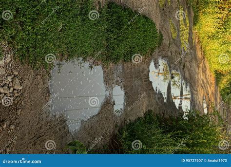 A Dirt Road in Mud and Puddles Stock Image - Image of rural, puddles ...