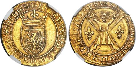 A 'gold lion' coin, minted in the reign of Robert III of Scotland, c ...