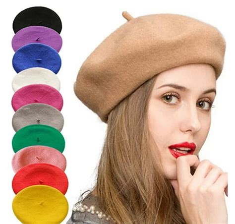 Cheers.US Wool Beret Hat French Style Beanie Hats Fashion Ladies Beret Caps for Women Girls Lady ...