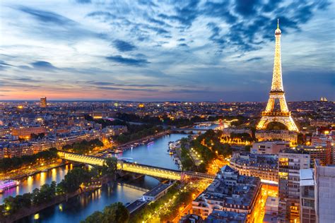 Pictures Paris Eiffel Tower France Sky Evening From above 5416x3611
