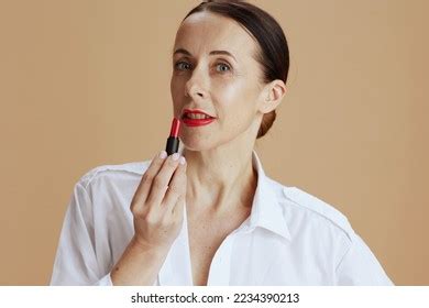 Modern Middle Aged Woman Red Lipstick Stock Photo 2234390213 | Shutterstock