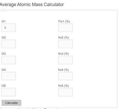 Average Atomic Mass Calculator - Calculator Academy