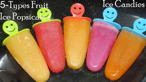 5-Fruit Ice Popsicles-Homemade Ice Candies-How to make Ice Candy-Ice pop Recipe-Ice sticks ...