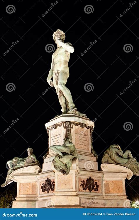 Statue David Michelangelo, Piazzale, Florence, Italy Night Stock Photo - Image of florence ...