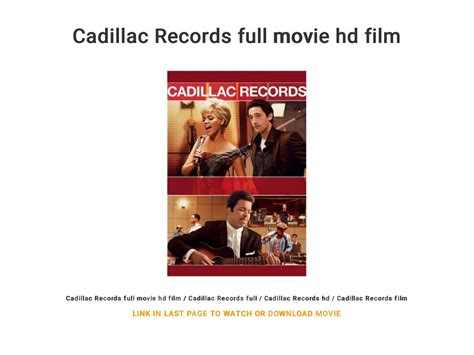 Cadillac Records full movie hd film