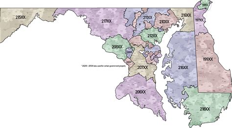 I made a map showcasing the zip code groupings in Maryland, Delaware ...