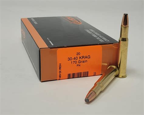 HSM 30-40 Krag Ammunition HSM-30-40KRAG-13N 180 Grain Round Nose Soft Point 20 Rounds