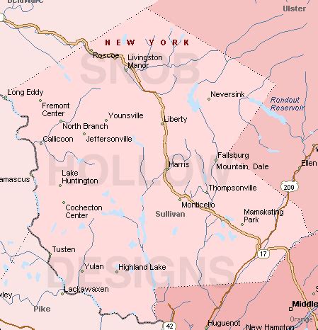 Sullivan County New York color map