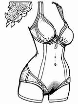 Lingerie Coloring Page · Creative Fabrica sketch template