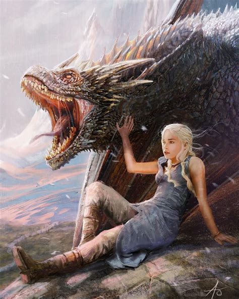 Daenerys and Drogon by Rudy Nurdiawan | Drogon game of thrones, Game of thrones art, Mother of ...