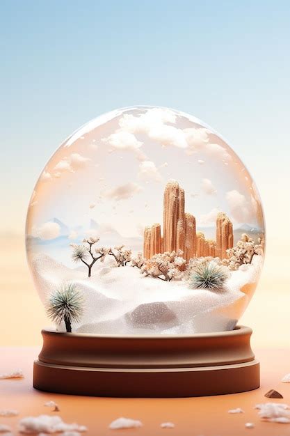 Premium AI Image | snow globe with a desert