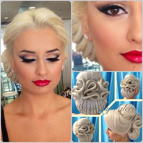MakeUp by Anna. BEAUTIFUL classic smokey eye and red lip. And that hair!! Vintage Makeup Wedding ...