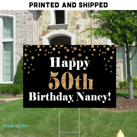 50th Birthday Yard Sign Personalized Adult Birthday Lawn Sign | Etsy