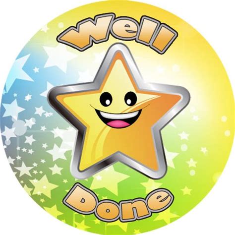 144 Well Done 30mm Round Children's Reward Stickers for Teachers ...