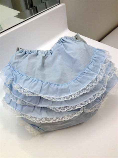 Baby Girl Blue Rubber Pants Vintage