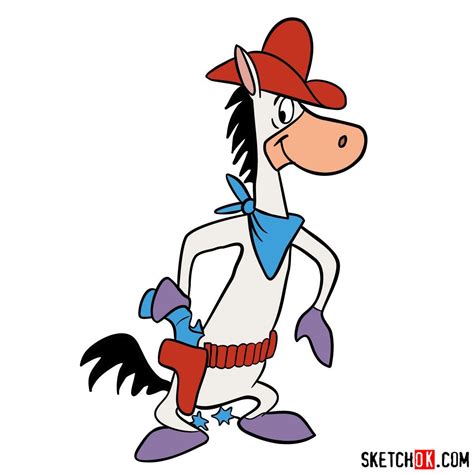 How to draw Quick Draw McGraw - Step by step drawing tutorials | Classic cartoon characters ...