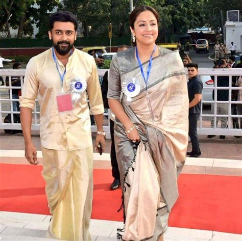 Suriya and Jothika attend National Awards in matching ethnic outfits!