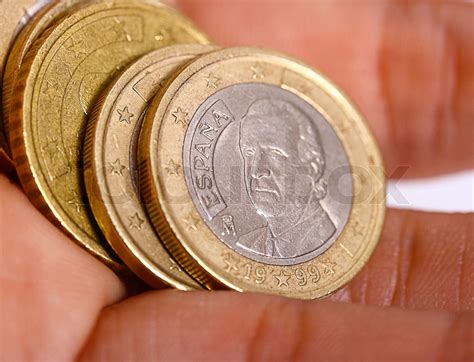 Handful Of Spanish Euro Coins For Making A Payment | Stock image ...