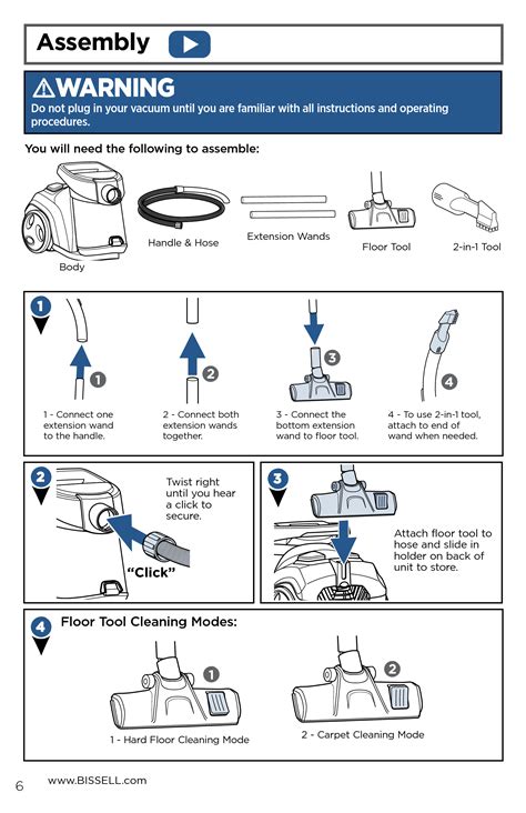 Bisell BISSELL Easy Vac Bagless Cylinder Vacuum 1664A User Manual