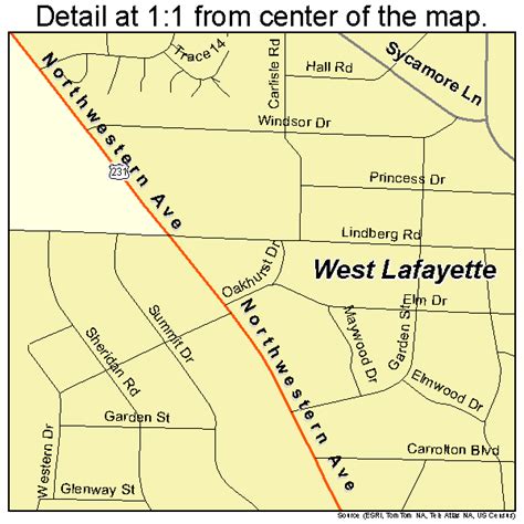 West Lafayette Indiana Street Map 1882862
