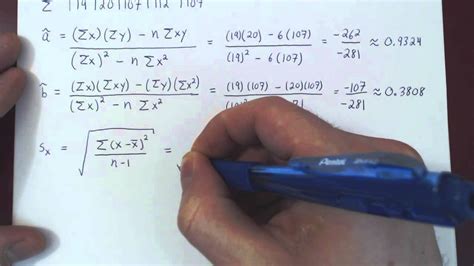 Linear Regression and Correlation - Example - YouTube