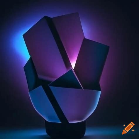 Dramatic lighting on a cubist vase