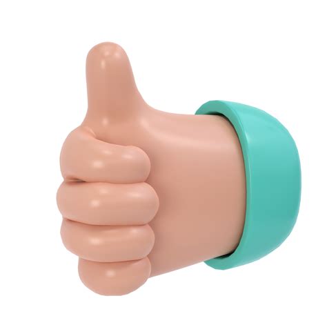 Thumb up 3d icon. Cartoon character hand like gesture. Business clip art isolated with clipping ...