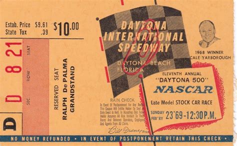 NASCAR 1969 Daytona 500 ticket | #1929325809