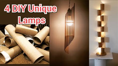 4 Unique DIY Lamps and Pendant Lights |DIY cardboard Lamps and lights - YouTube