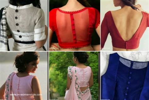 19 Amazing Plain Blouse Back Designs With Buttons - M-womenstyle